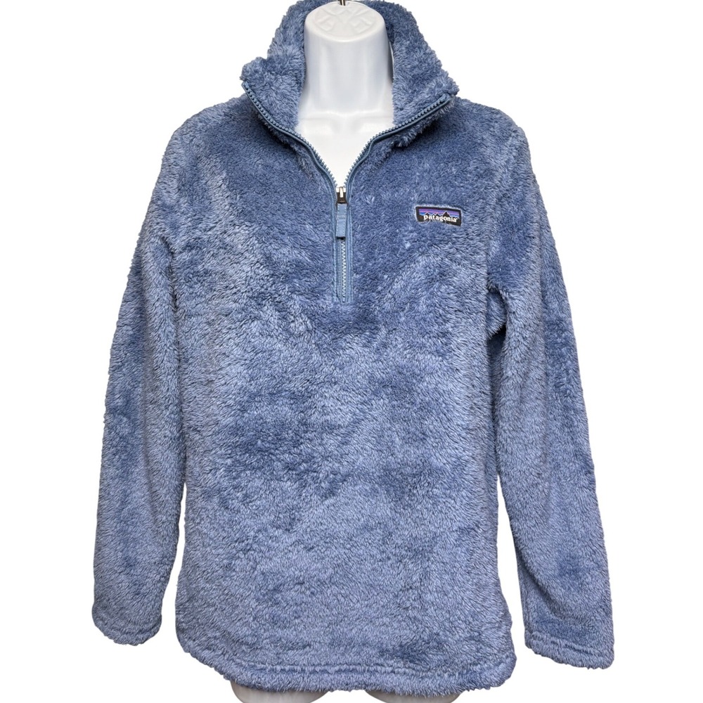 PATAGONIA Womens Blue Los Gatos 1/4 Zip Fleece M Fuzzy High Pile Gorpcore Cabin